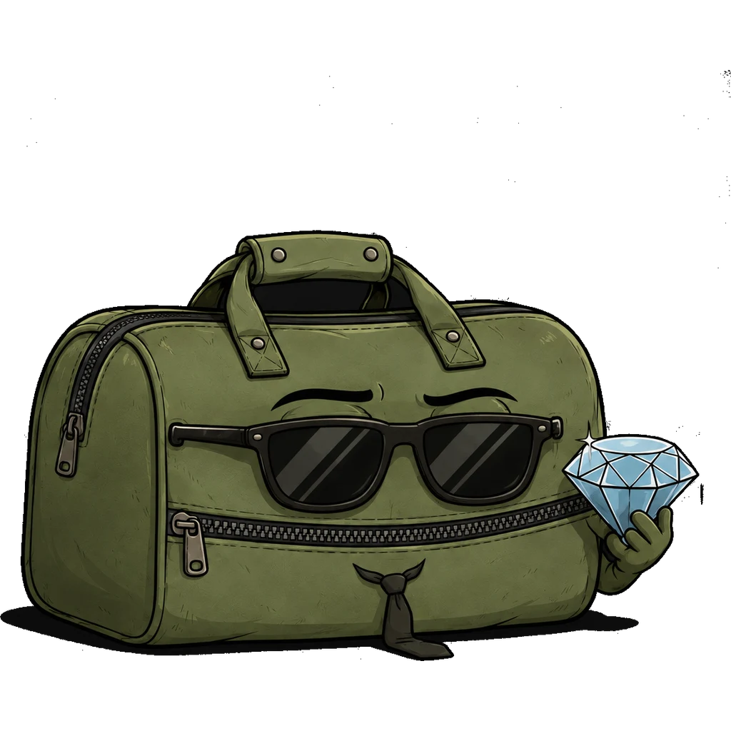 Baggy in sunglasses holding a diamond — "…fine."